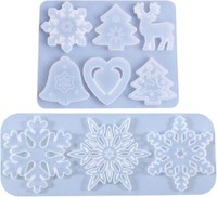 Weihnachten Silikonform Schneeflocke Weihnachtsbaum 2Er Set