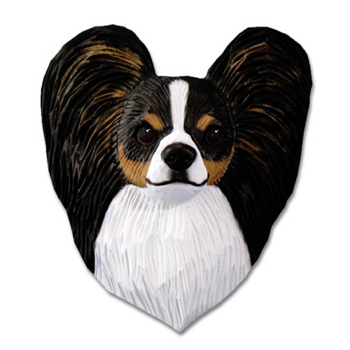 Papillon Head Plaque Figurine Tri - 第 1/1 張圖片