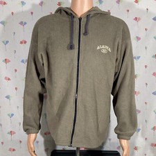 Alaska Logo - Men's Size XL Hooded Fleece Jacket Made In USA Full Zip