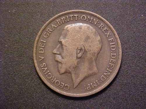 1917 GREAT BRITAIN GEORGE V ONE PENNY KM# 810-NICE HIGH GRADE CIRC! -d6041txx - Picture 2 of 2