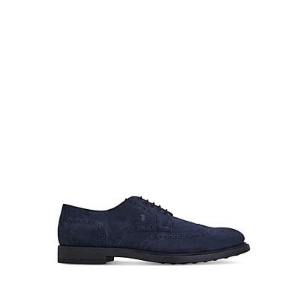 Zapatos de vestir Tod's Bucature Forma punta de ala Derby para hombre azul marino con cordones 8