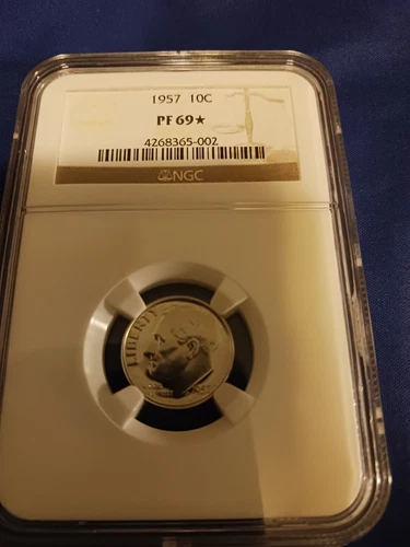 1957 NGC PR69+ SILVER DIME CANT GET ANYMORE PERFECT THAN THAT