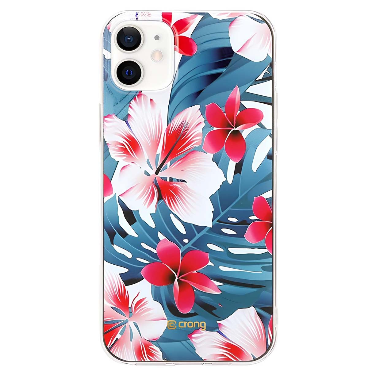 Coque iPhone 12 Mini Crong Flower Case fleur rose en silicone