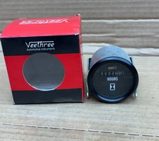 Veethree Quartz Hour Meter 10-28V 52mm Electrical Vehicle Engine Gauge
