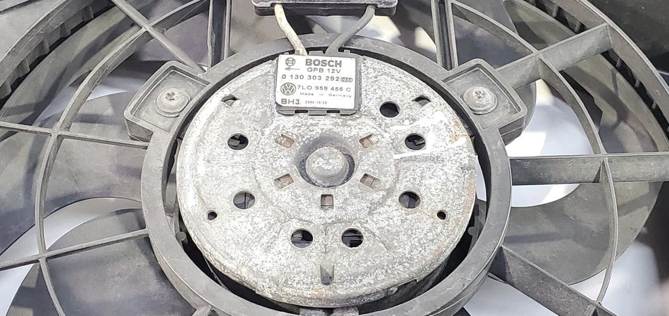 Ventilador de radiador completo Porsche Cayenne 2005 2006 OEM 7L0121203g 0130706809 Foto 4 de 4