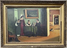 Original altes russisches Ölgemälde (Studio-Kopie) “Familienporträt”, gerahmt.