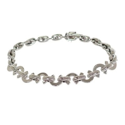 Chanel Coco C Logo Bracelet K18 White Gold Women'S Jewelry Tgis *Loc6838
