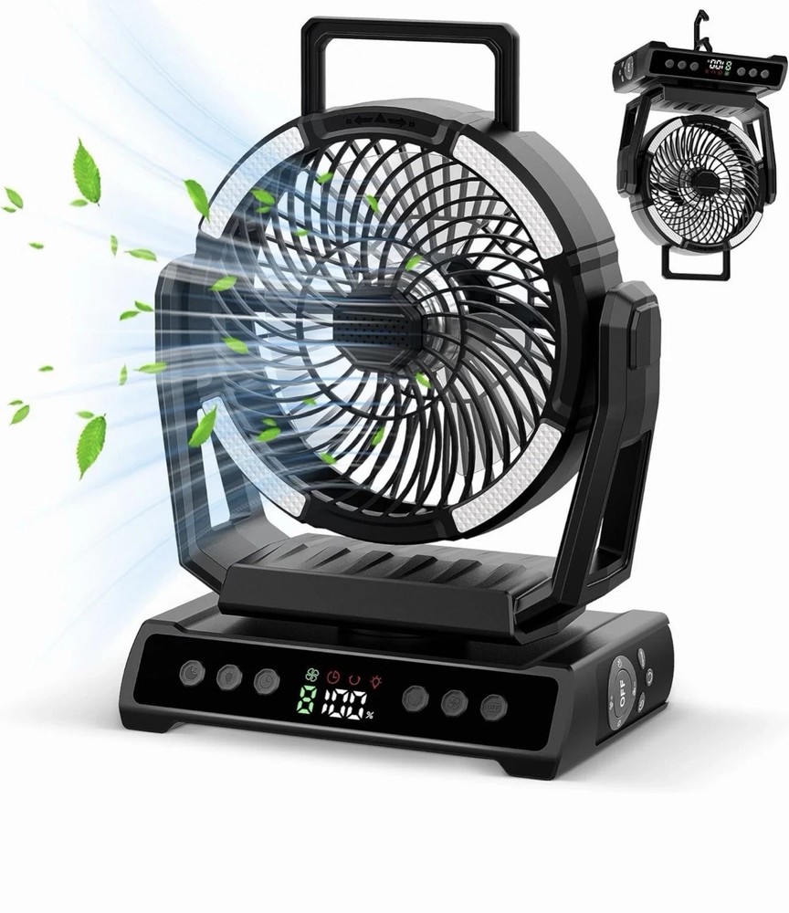 Up to 96hours Battery Portable Camping Fan with 40000mAh Rechargeable Power Bank