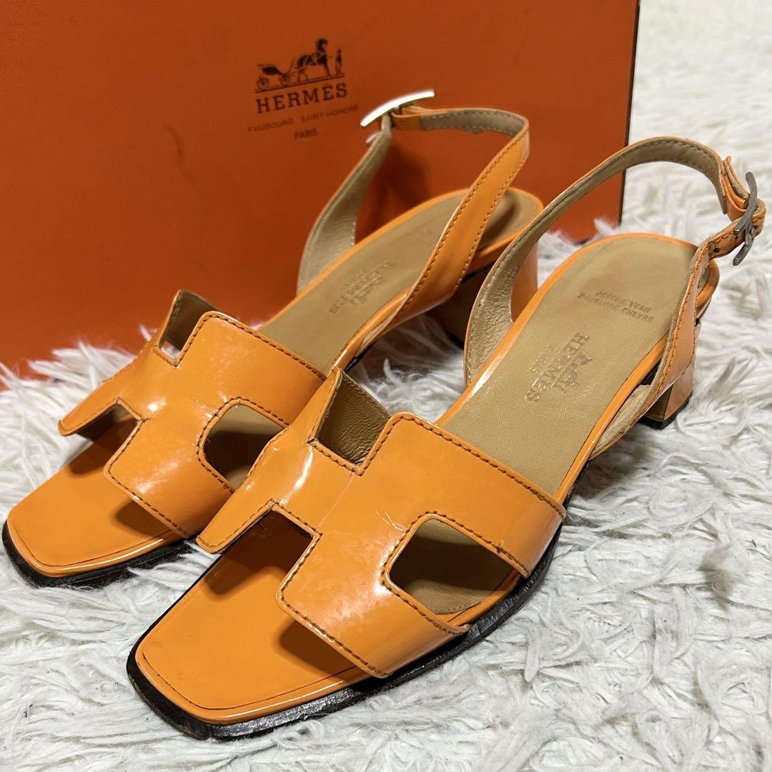 Hermes Sandals 22.5cm Oran Back Strap H Clasp 35.5 | eBay