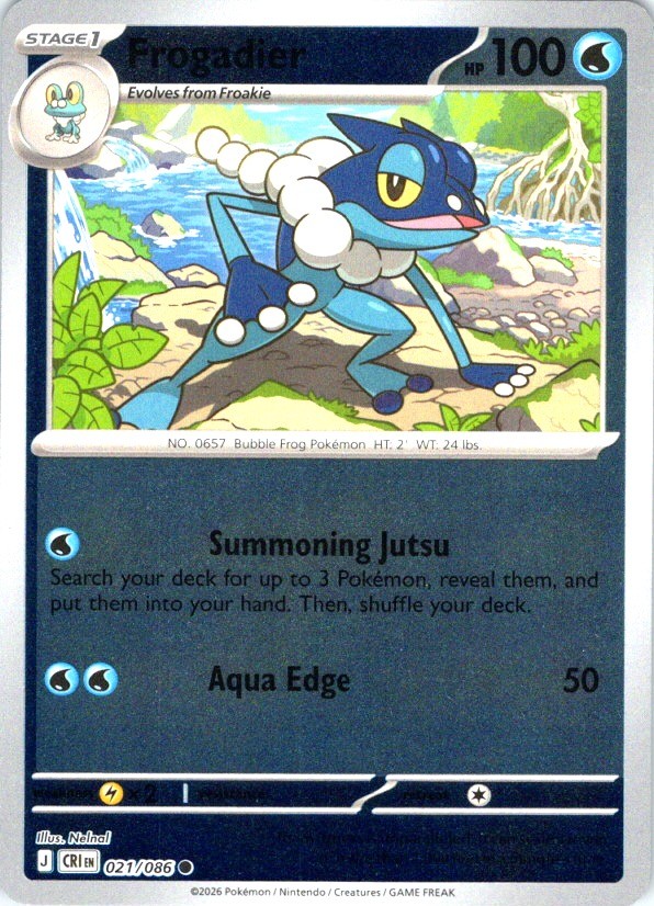Frogadier - Reverse Holo Common ME04: Chaos Rising 021/086 NM