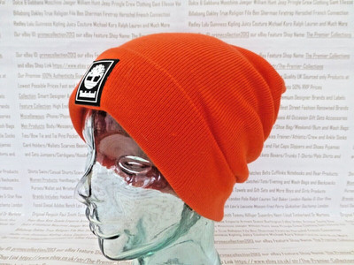 TIMBERLAND Fold-Up Long Beanie Herren 2-Lagen Slouch Cap Deep Orange Beanies Brandneu mit Etikett