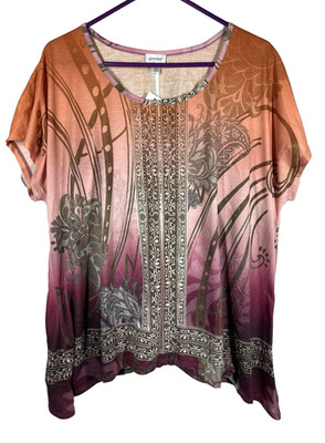 Avenue Boho Top Tunic Plus Size 18/20 Embellished Art Deco Festival Hippie