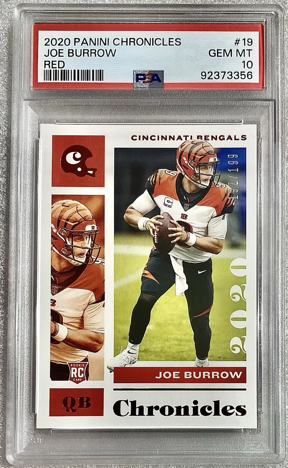 Joe Burrow Panini Chronicles #19 Red