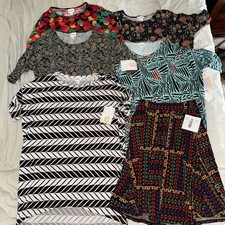 Lularoe Irma Tunic Shirts XS Lot Of 5 and 1 skirt Madison NWT