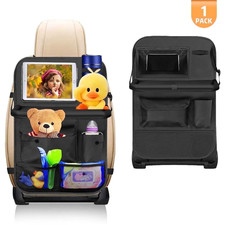Backseat Car Organizer With Foldable Tray Tablet Holder Travel Storage For Kids