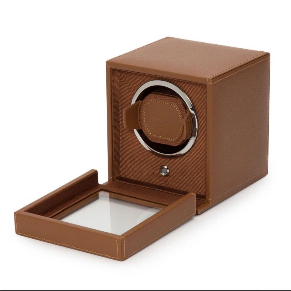 Enrollador de reloj individual WOLF Cub con cubierta en color coñac, 461127 Foto 4 de 4