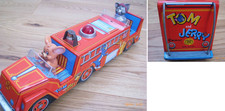 Masudaya Tom And Jerry Tin Fire Truck Size 40.5㎝×8㎝×10㎝ Operation confirmation