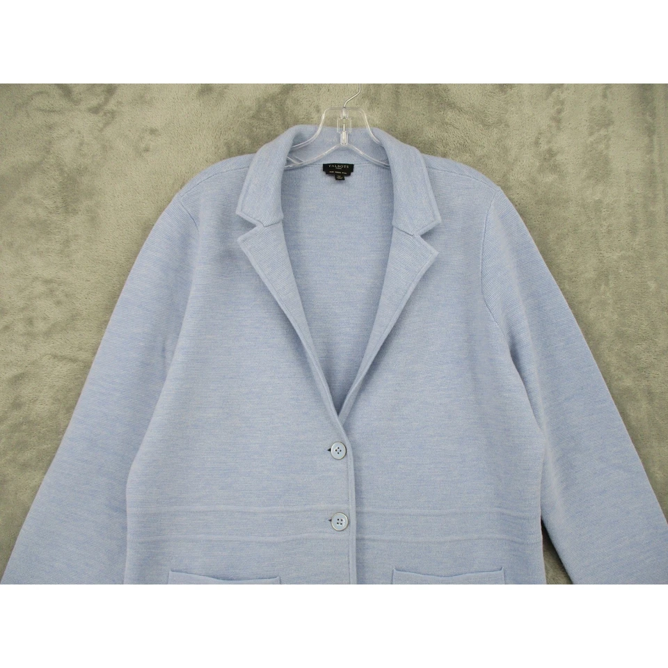 Suéter Talbots Mujer 1X Lana Merino Botón Acogedor Tejido Suave Oficina Silencioso Lujo Foto 3 de 4