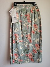 Vintage Women’s Lindsay Scott Maxi Skirt USA Made Cottagecore Whimsical 1980s 8P