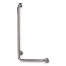 Zoro Select 3P922 Left Hand 90 Degrees Grab Bar, 32" L, Stainless Steel,, 3P922