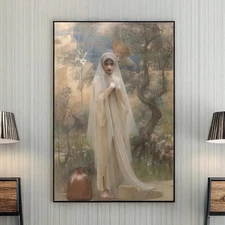 The Annunciation Canvas/Poster Wall Art - Vintage Biblical Painting Print