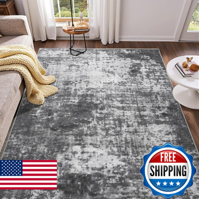 Enqinar Modern Abstract 3x5 Rug, Non Slip Entryway Rug, Soft Machine Washable Ru