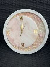 Epoxy Resin Wall Clock Handmade Unique Design Luxury Home Decor UK 