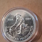 Engelhard 1984 1 oz Silver Round American Prospector .999 Fine