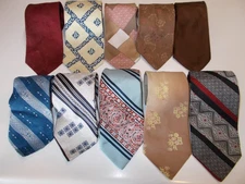 Lot of 10- Vintage Men's Neck Ties Wide Multi Color Retro Various Brands