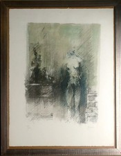 Giuseppe Ajmone litografia con nudo femminile cornice inclusa