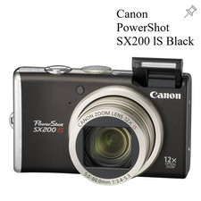 Canon PowerShot SX200 lS CCD Digital Camera 12.1MP 12x Optical Zoom Black