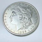 1886 Morgan Silver Dollar, 90% Silver AU ABOUT UNCIRCULATED DETAILS #5675