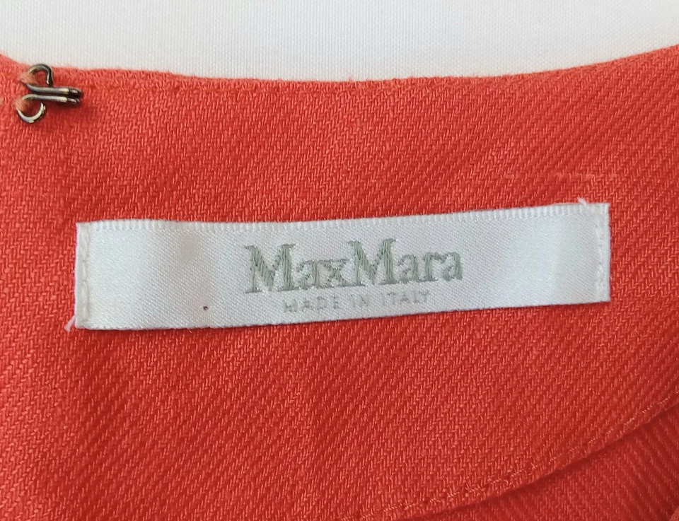 US 6 MAX MARA Paprika Stretch-Front LINEN-Back Knotted-Waist Pencil Dress, ITALY - Image 3 of 4