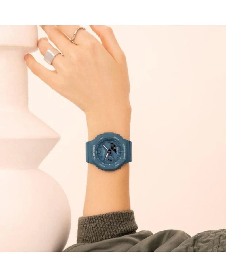 Reloj Casio Mujer Digital Cuarzo Informal Clásico Vestido Esfera Azul Impermeable Redondo Foto 4 de 4