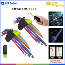 Allen Wrenches Set Chrome Vanadium Steel 19pcs Ball End T Handle for Bike Fur...