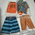 VINTAGE Barbie Ken Doll Clothing Beach Clothes Lot 6 Pieces Shirt Shorts Shoes