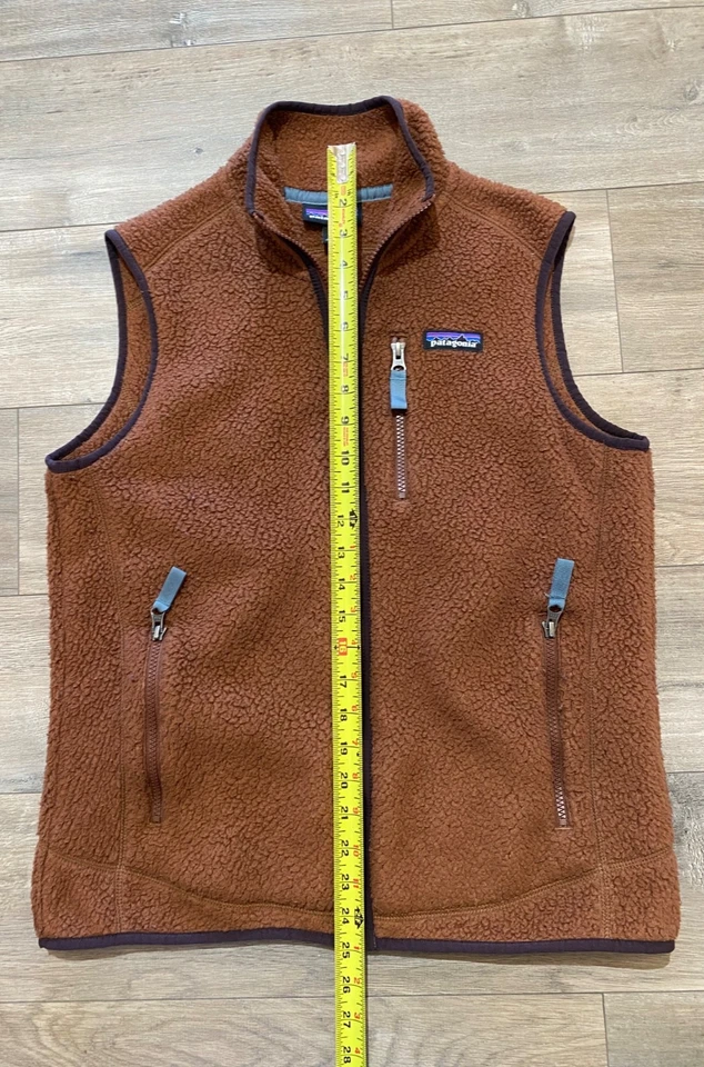 Colete Patagonia Retro Pile Fleece Feminino M Ferrugem Marrom Caminhada ao Ar Livre 22825 Zíper Completo - Imagem 4 de 4