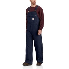 Carhartt Loose Fit Firm Duck Insulated Bib Overalls for Men, Dark Navy, Small,