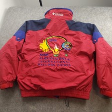 Vintage Columbia Kodak Balloon Fiesta Jacket Mens L Red 1998 Albuquerque 3 in 1