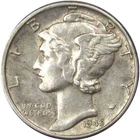 1945 Mercury Dime AU About Uncirculated 90% Silver 10c US Coin Collectible