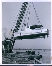 1953 Photo Al Caserta On Board The Bonnie Ann At Lakeside Yacht Club Boats 7X9