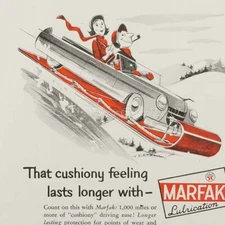 1952 Texaco Marfak Chassis lubrication sledding car photo art decor vintage ad