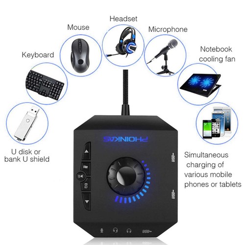 Computer PC Laptop 7.1 External Sound Card Audio Stereo Sound Adapter Plug&play - Photo 4/10