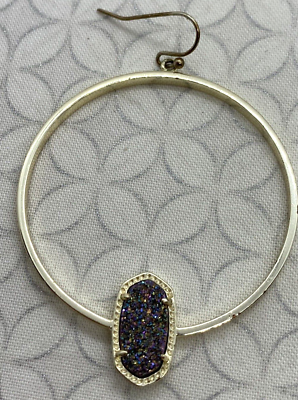 Kendra Scott Elora Gold tone hoop Earrings Multicolor multi drusy