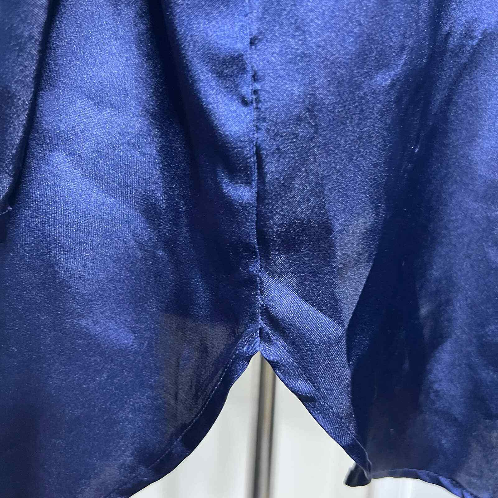 Victoria's Secret Large Night Gown Shirt Navy Blue Bu… Gem