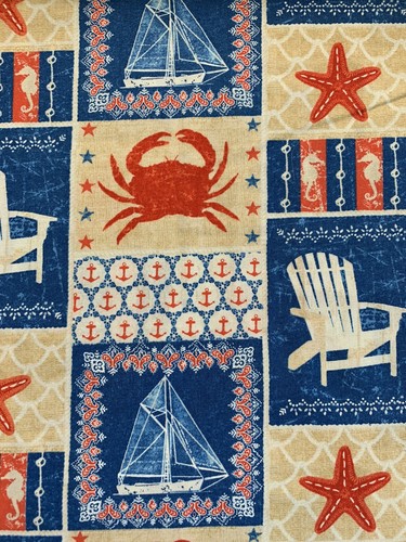 Shoreline Nautical Collage Fabric By Windham- 100% Cotton -BTY