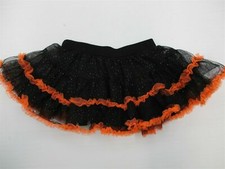 TWIRL Skirt Girl's Baby Size 12 Months Ruffled Black Orange Tutu New
