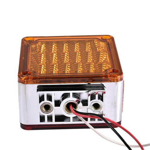 2 Square Dual Face Stud Mount Pedestal Cab Fender Turn Signal Light 39 LED Truck - Picture 11 of 12