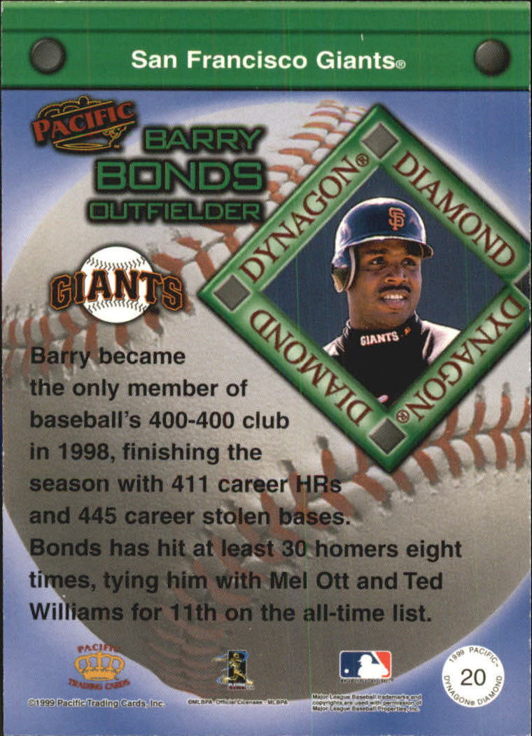 1999 Pacific Dynagon Diamond #20 Barry Bonds - NM-MT | eBay