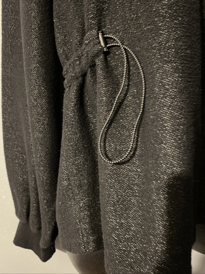 BKE Buckle Womens Large Long Sleeve Black Sparkly Cinch Cord Sweatshirt - Image 4 of 4
